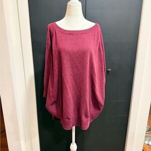Express Off-the-Shoulder Oversized Sweater - Berry Plum